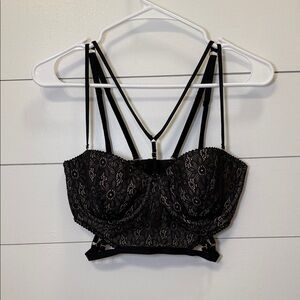 Victoria's Secret Very Sexy Black Lace Balconet/Bustier Top